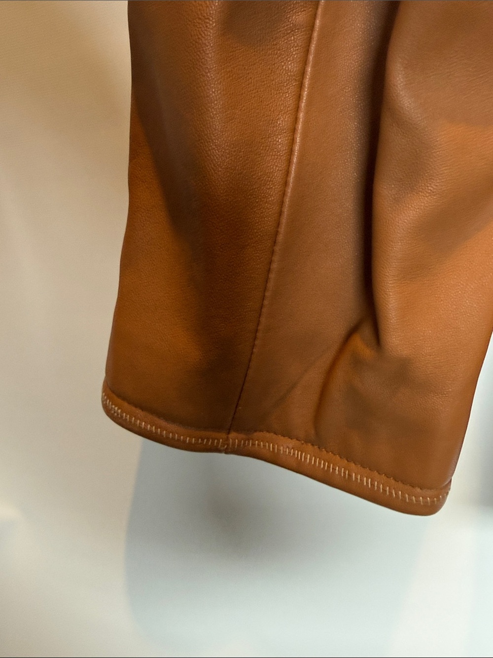 Wilsons Leather Pelle Studio Men's Cognac Leather Zip-Up Jacket Large - Picture 9 of 9